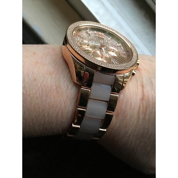 michael kors wren crystal pave chronograph ladies watch mk6096