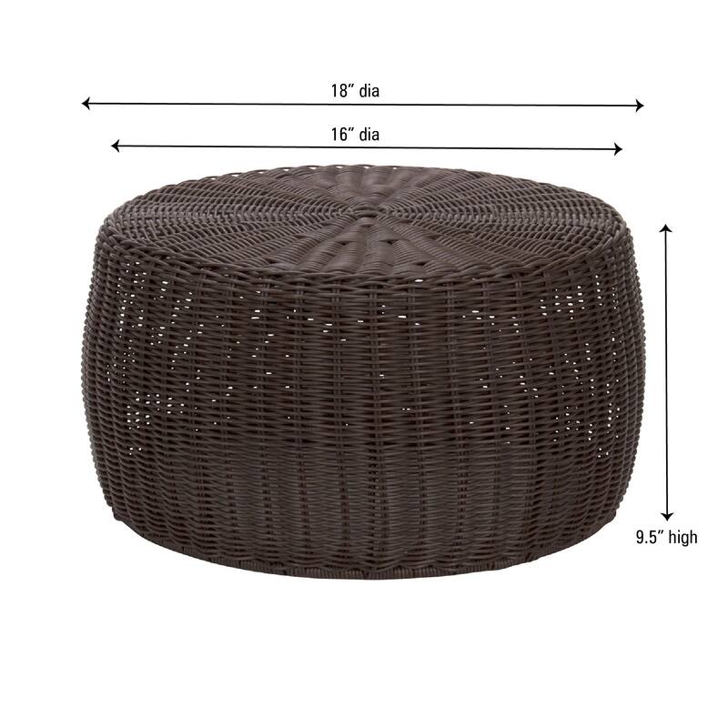 Household Essentials Handwoven Resin Storage Stool Ottoman