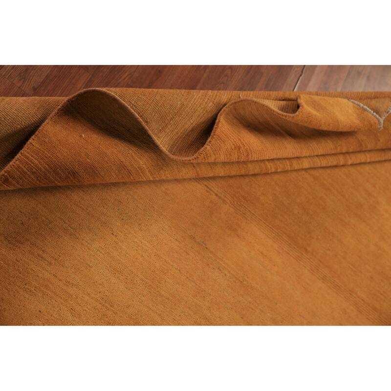 Orange Gabbeh Modern Area Rug Hand-Knotted Oriental Wool Carpet - 5'11" x 6'9"