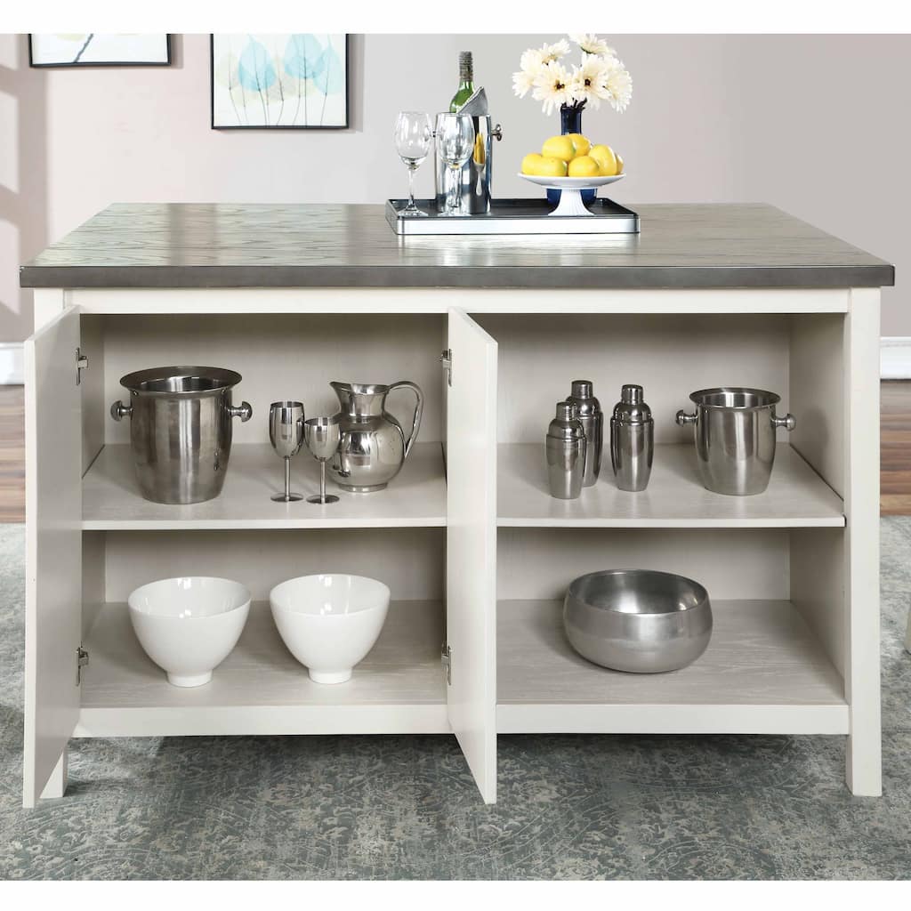 Furniture of America Hanto Farmhouse White 60-inch Counter Height Table