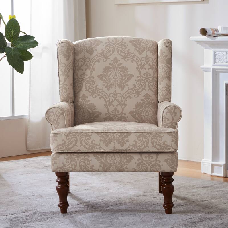 Accent Arm Chair with Turned Legs and Round Arms