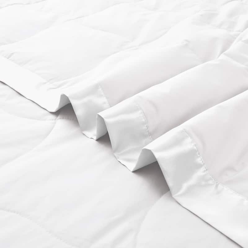 Ultra-Soft Cozy Down Feather Fiber Bed Blanket with Satin Trim