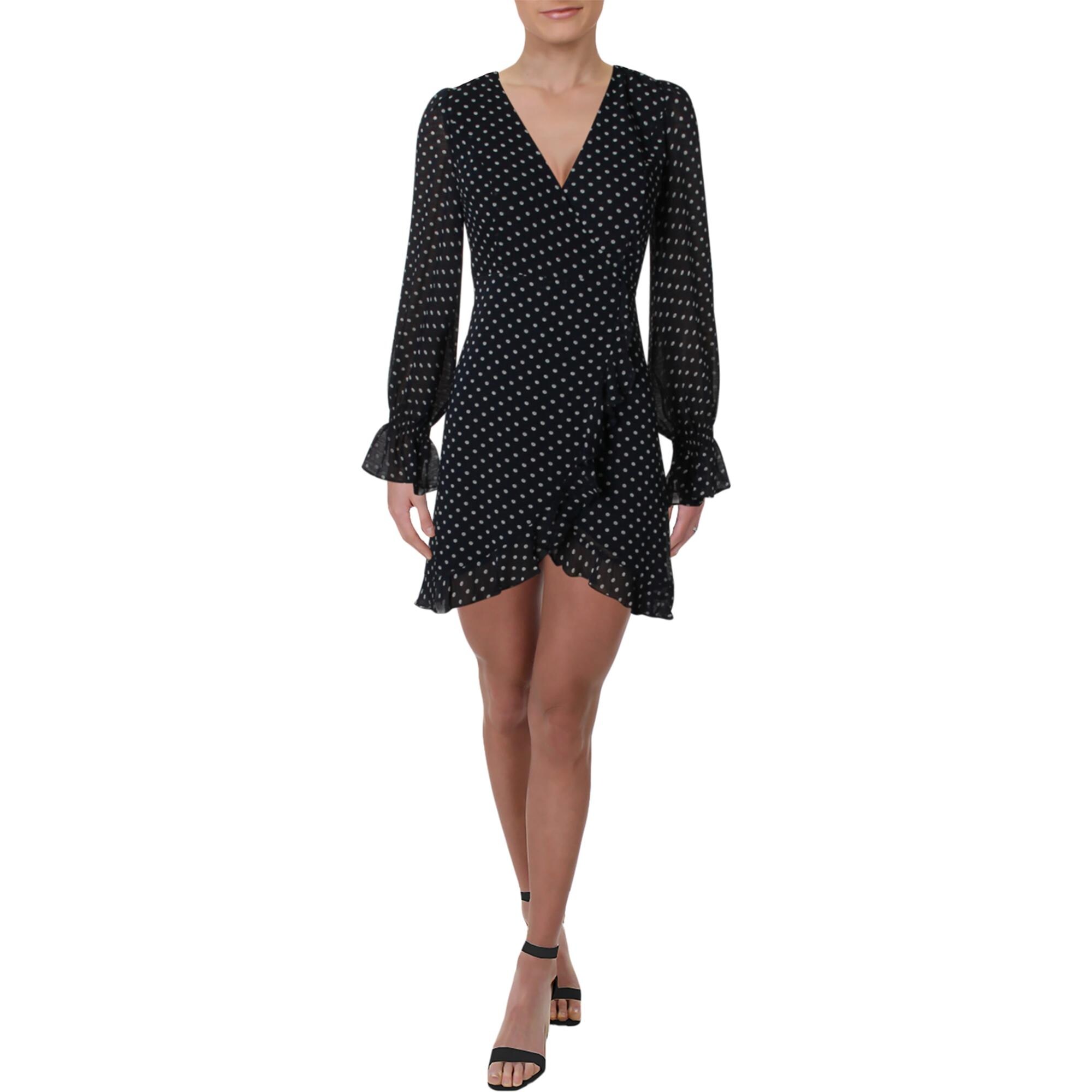 navy and white wrap dress