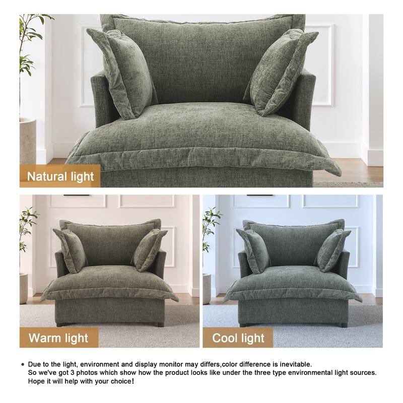 Upholstered Chenille Arm Club Chair Cloud corner cahir