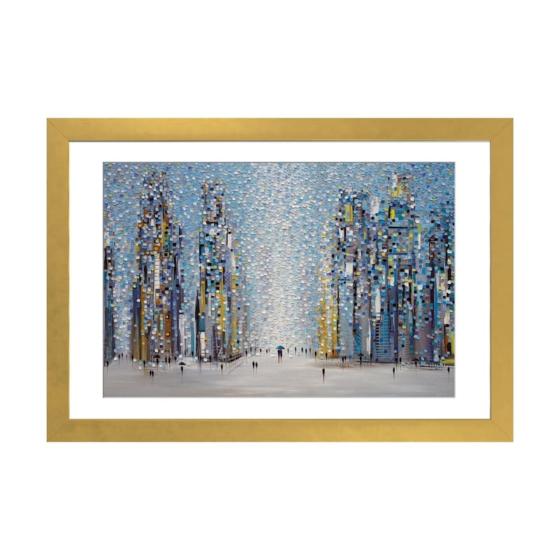 iCanvas "Sunny Cityscape" by Ekaterina Ermilkina - Gold - 24x32x1