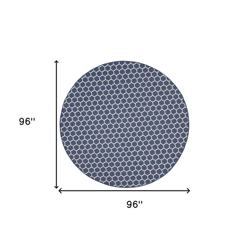 HomeRoots Geometric Modern Rectangle Outdoor Rug - 8' Round