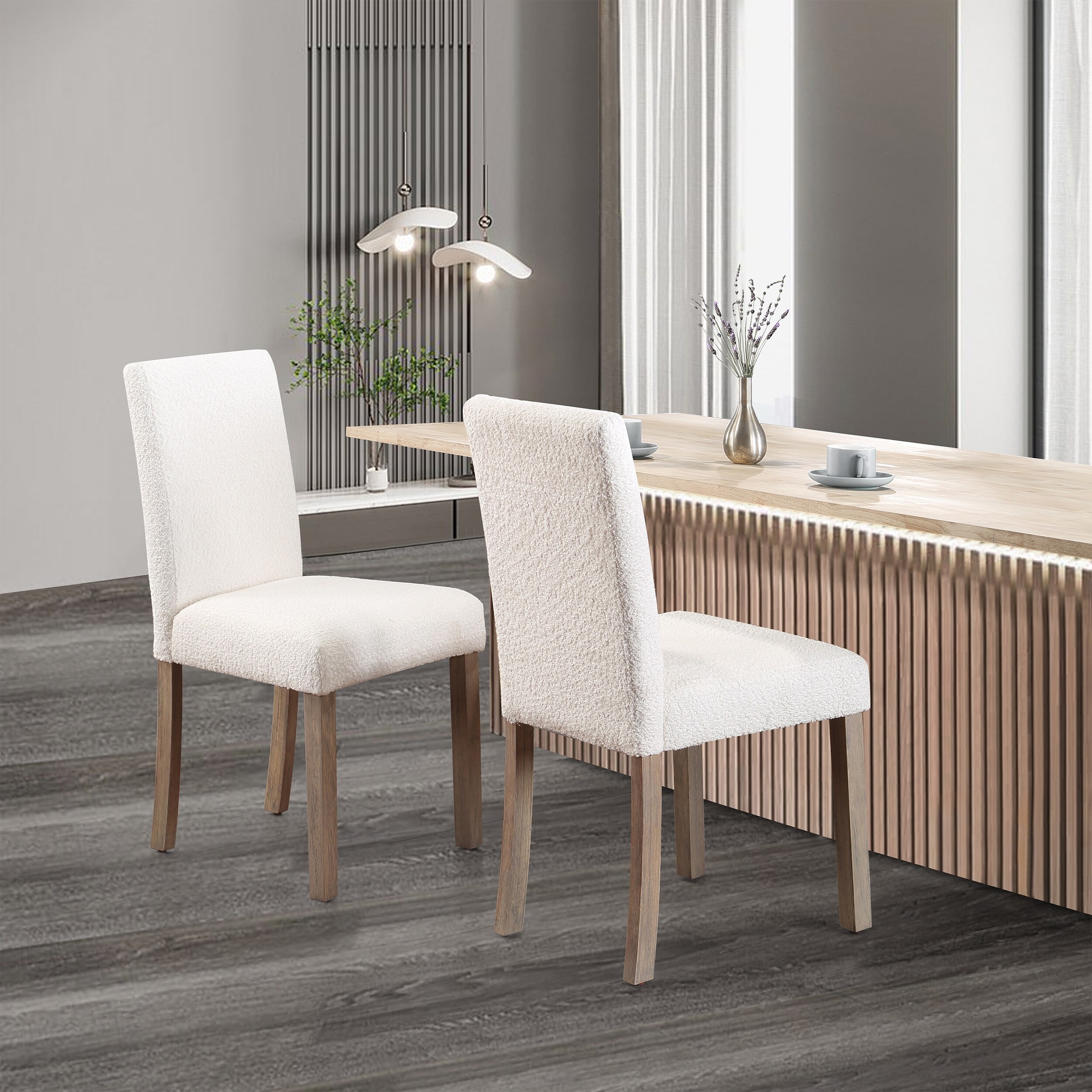 Mai Boucle Dining Chairs Set of 2 On Sale Bed Bath Beyond