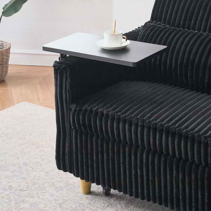 Pull-Out and Push-In Sofa with Movable Tabletop and USB Ports, Ideal for Living Rooms and Bedrooms