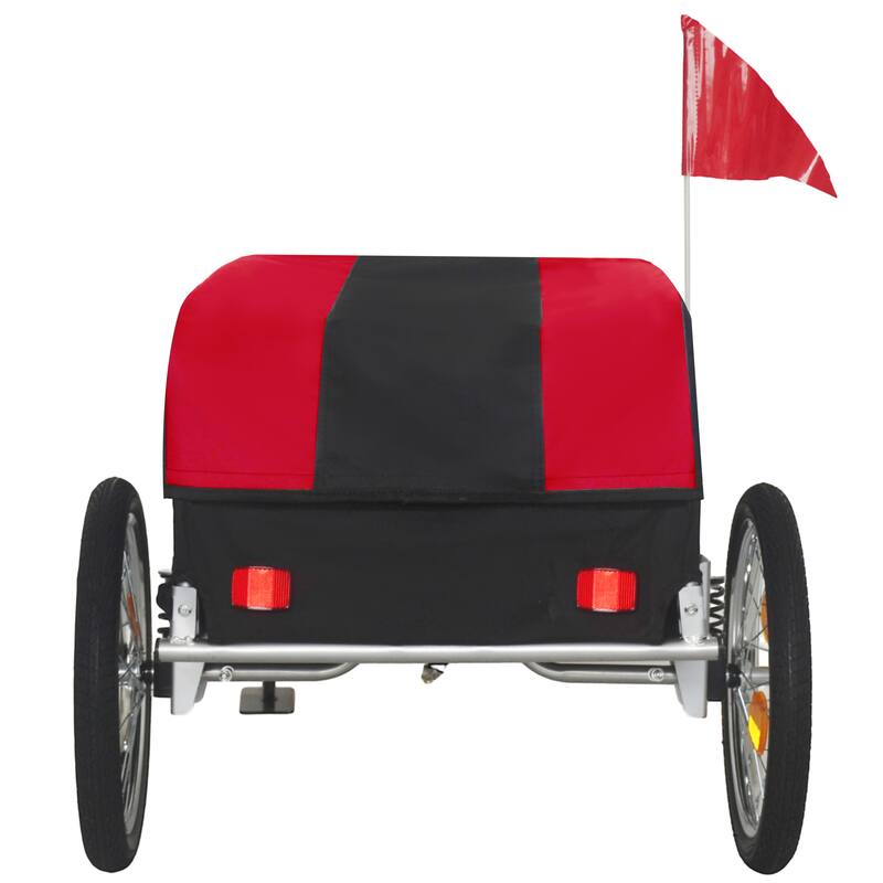 Heavy-Duty Bike Cargo Trailer - 88lb Capacity, 16" All-Terrain Wheels with Removable Waterproof Cover, Red & Black