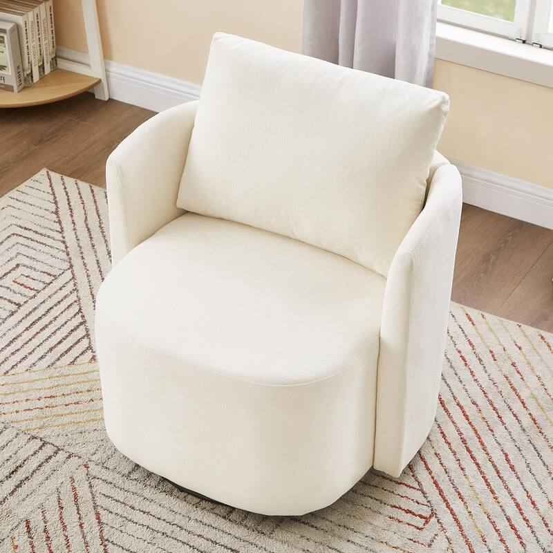Armchair Barrel Chair with Cushioned Backrest and Soft Armrests, Swivel Chair Accent Chair Lounge Chair