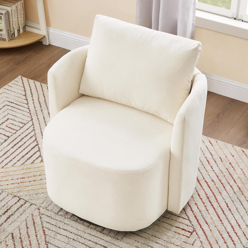 Swivel Chair for Living Room, 29.9" Accent Armchair with Removable Backrest Upholstered Swivel Sofa Chair for Office