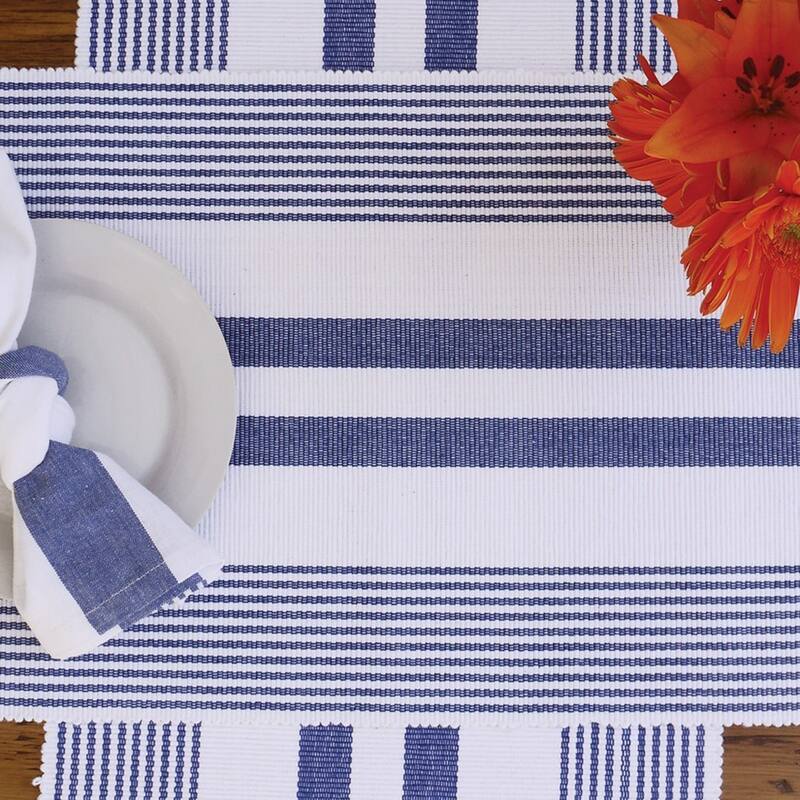 13" x 72" Classic Stripes Blue & White Table July Fourth Runner - 13" x 72"