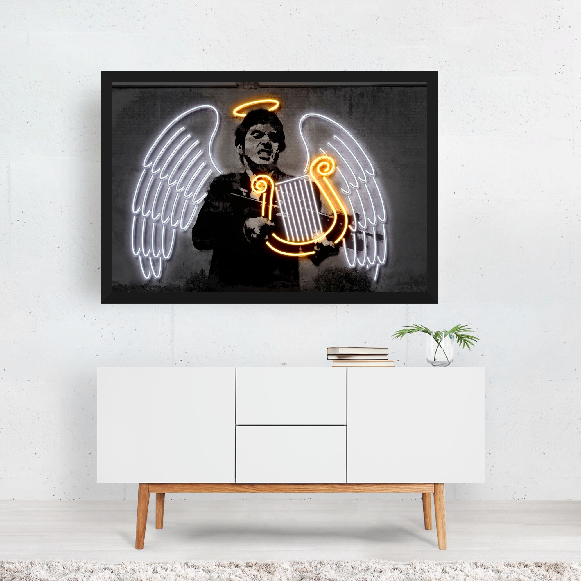 Fallen angel Digital Angel Fantasy Neon Scarface Art Print/Poster