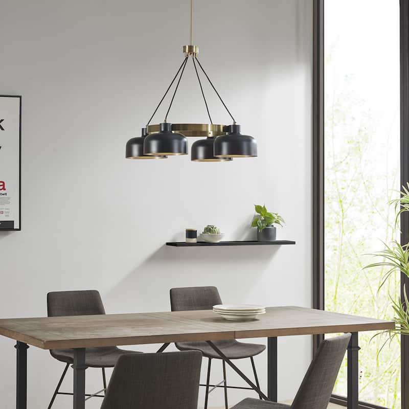 4-Light Modern Bowl-Shaped Chandelier Light Fixture