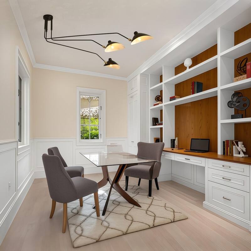 3 Arms Chandelier Mid Modern Chandelier Ceiling Light