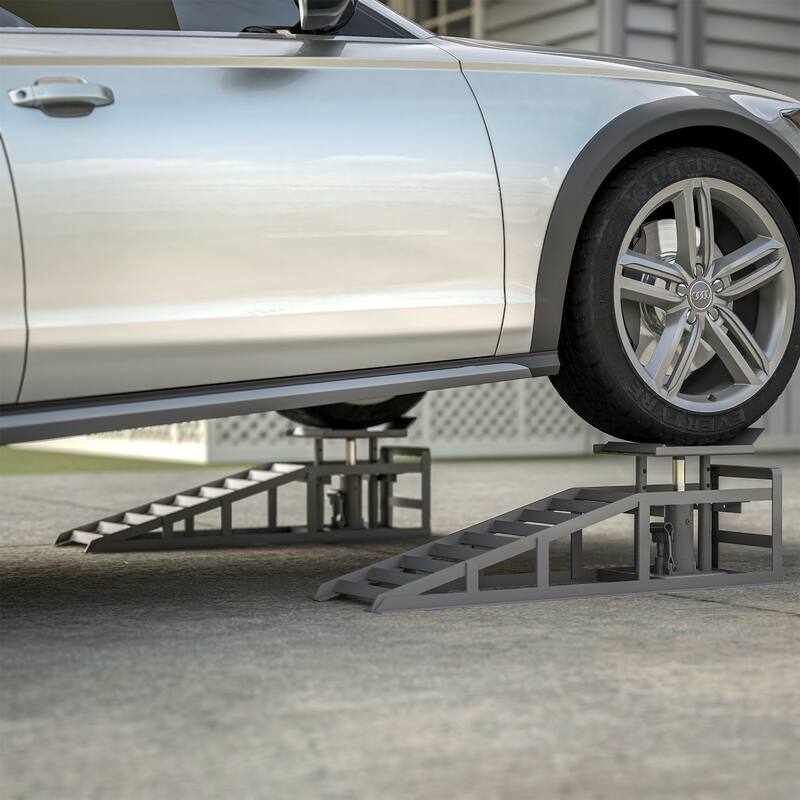 Hydraulic Car Ramps 2 Pack 5 Ton Low Profile Lift for Garage Truck