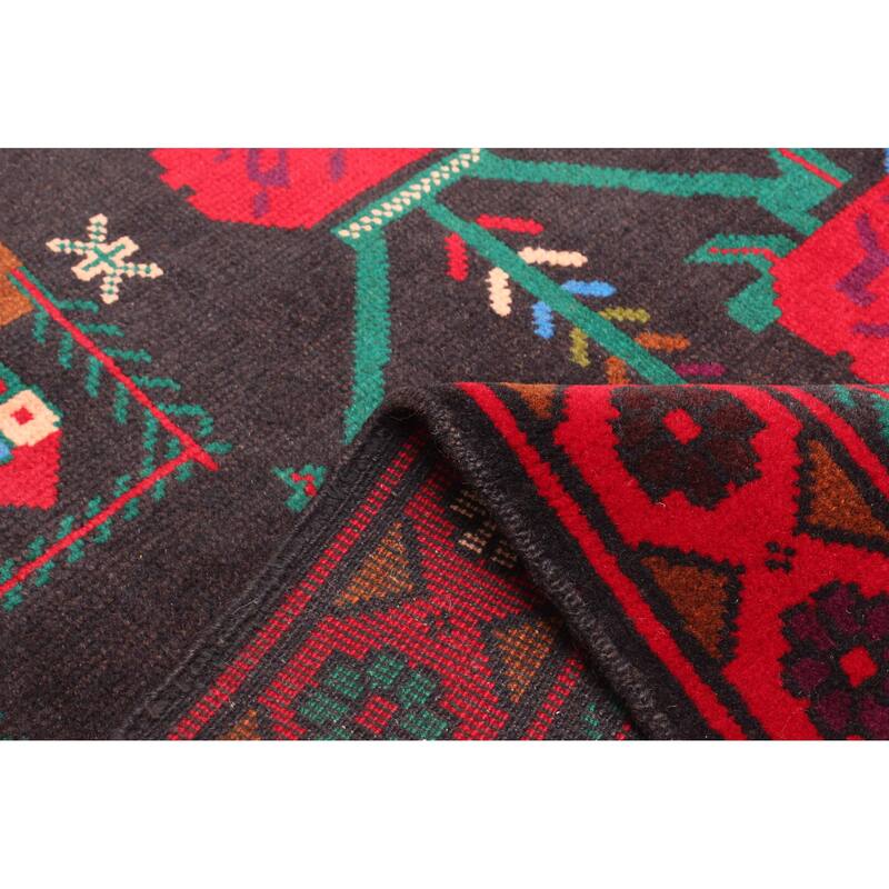 ECARPETGALLERY Hand-knotted Teimani Black Wool Rug - 2'9 x 4'8