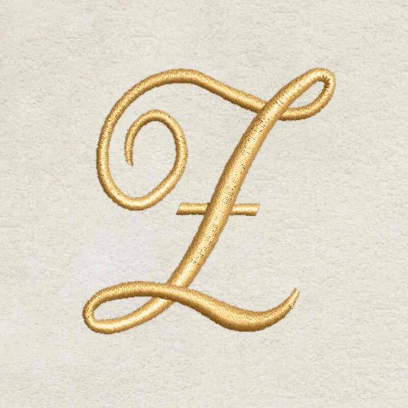 Avanti Linens Ivory/Gold Script Monogram Hand Towel Letter Z - Hand Towel