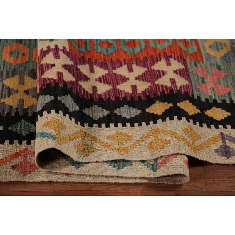 Southwestern Style Kilim Oriental Large Rug Flatweave Wool Carpet - 10'0"x 14'9"