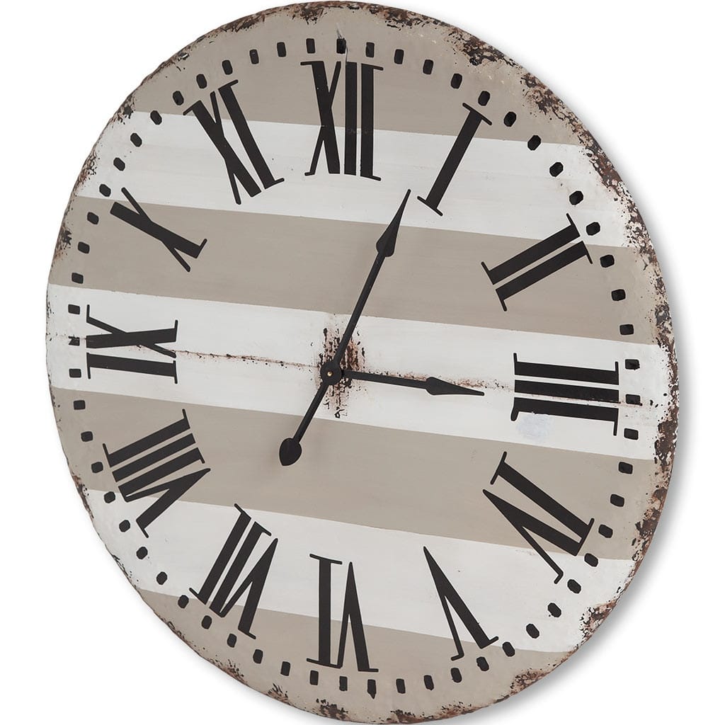 HomeRoots 3" Circle Gray And White Wood Analog Wall Clock - 2.5