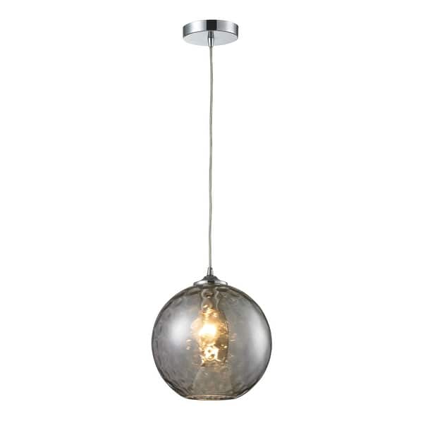 slide 2 of 3, Atlas Lighting Watersphere Mid Century Modern Textured Orb Pendant Light for Kitchen Island or Above Dining Table - 10 in. Wide Smoked Glass