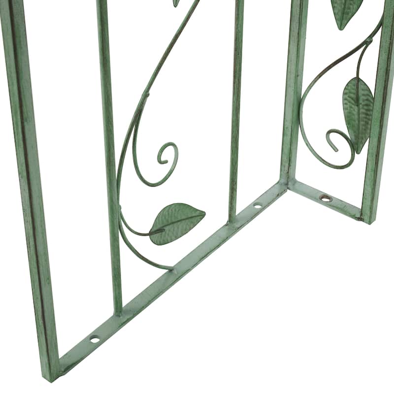 Metal Arched Leaf Vine Garden Arbor - Green - Roche River Decor