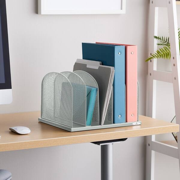 slide 2 of 6, Onyx 5 Upright Desk Organizer, Desktop Storage for Files, Papers, Books, Folders