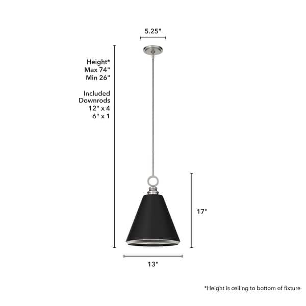 dimension image slide 0 of 6, Hunter Klein Art-Deco Metal Pendant - Kitchen Island, Dining Room, Entry - Modern, Industrial