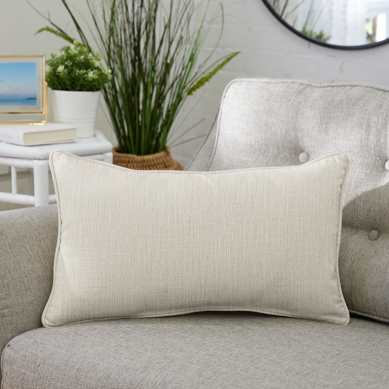 Sorra Home Indoor Corded Pillow Single - Beige - 12 in H x 18 in W x 6 in D