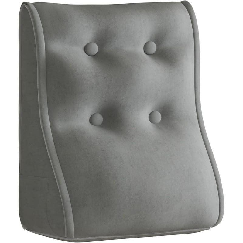 Sectional Headboard Pillow, Zipper Design Combinable Ergonomic Reading Pillow for Sitting in Bed, Adult Bedroom Decor Aesthetic - Grey