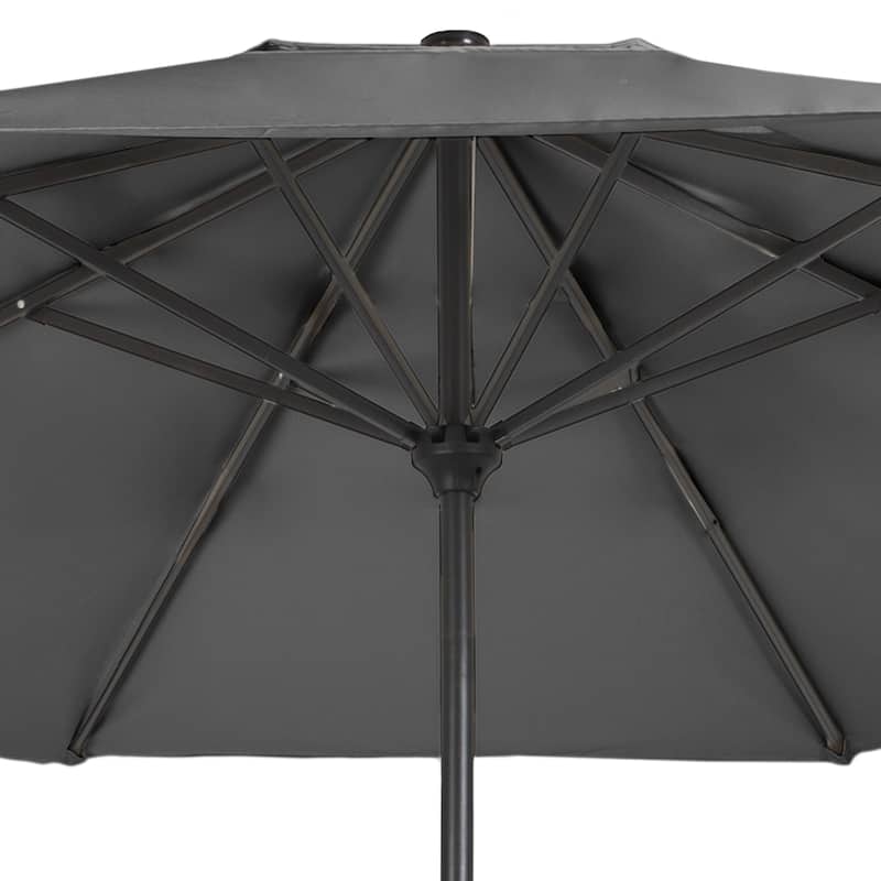 Patio Umbrella with Vented Canopy - 9FT Easy Crank Outdoor Umbrella for Shade by Pure Garden (Gray)