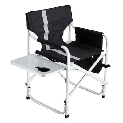 Outdoor Padded Folding Camping Chair with Side Table