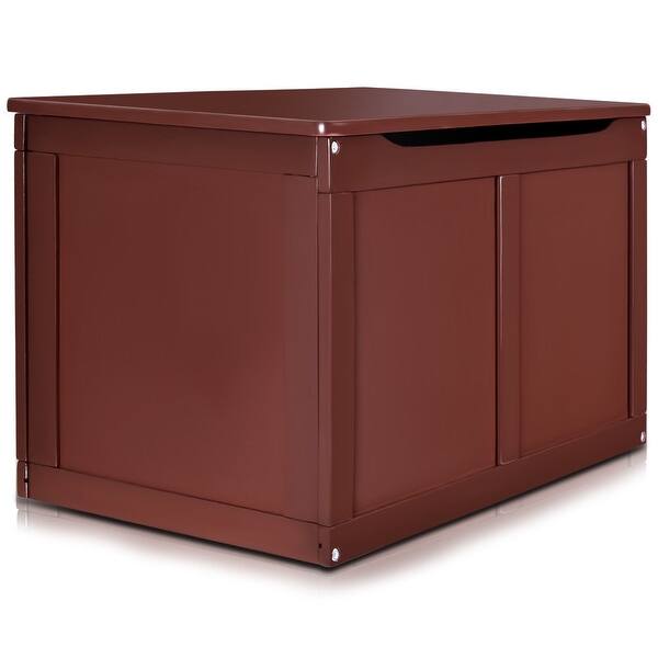 Shop Costway Coffee Wooden Toy Storage Box Chest Bench Organizer