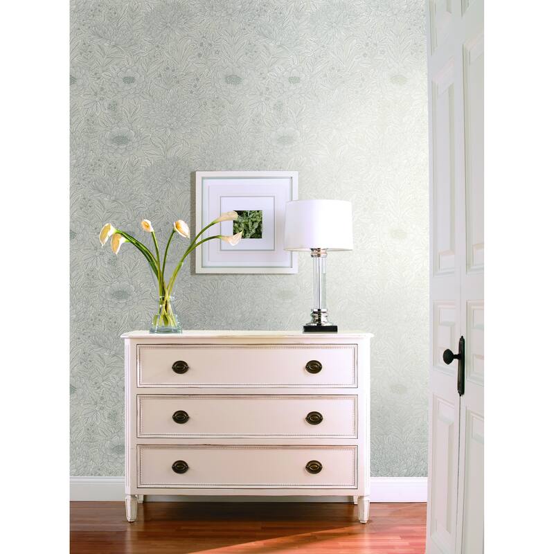 Millau Vinyl Wood Block Blooms Wallpaper 27 in x 27 ft = 60.75 sq ft