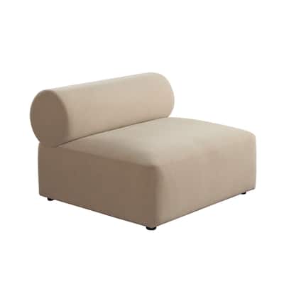Zey Modular Armless Chair with Low Back, Light Camel Brown Velvet