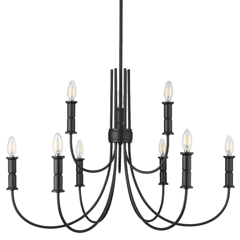 Millennium Lighting 29209 Potiss 9 Light 34" Wide Taper Candle Style - Matte Black