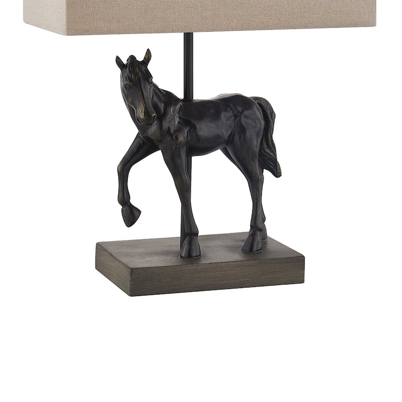 20.25"H Bronze Resin Horse Table Lamp With Shade - 12" x 7" x 20.25"