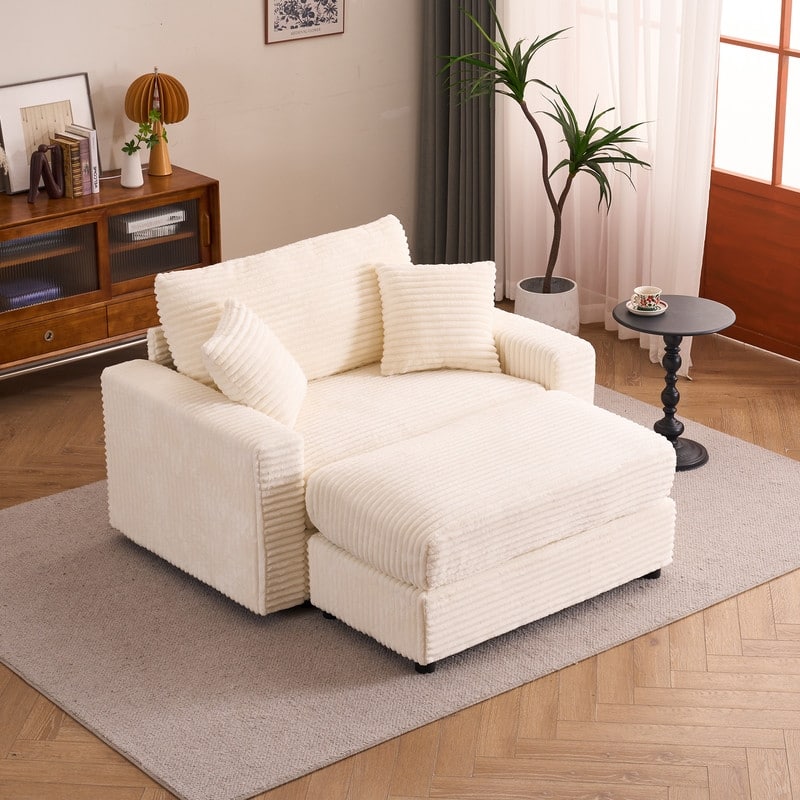 56.30" Single Sofa Chair, Independent Ottoman