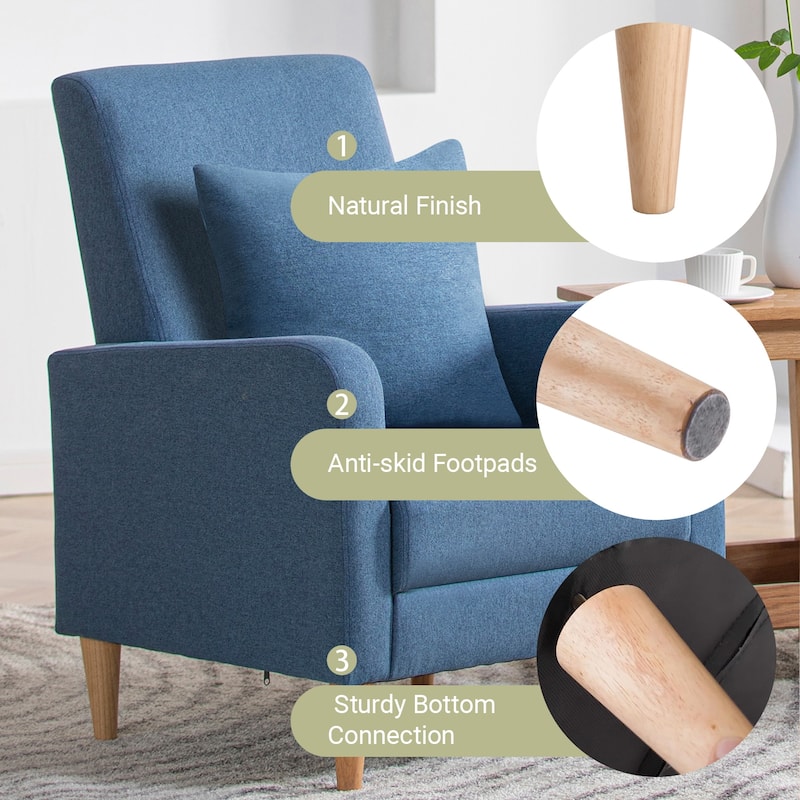 Fabric/Leather Modern Accent Chairs with Lounge Seat