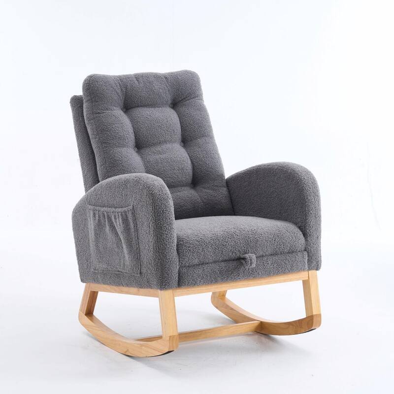 Nursery Rocking Chair - 39.76" Tall with Flip-Down Ottoman