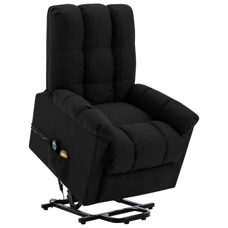 vidaXL Power Lift Massage Recliner Black Fabric - 29.9" x 36.2" x 40.2"