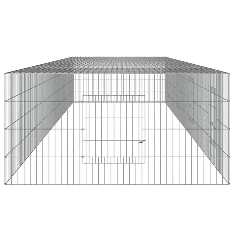 vidaXL Rabbit Cage Small Animal Run Hutch Playpen Enclosure Galvanized Iron