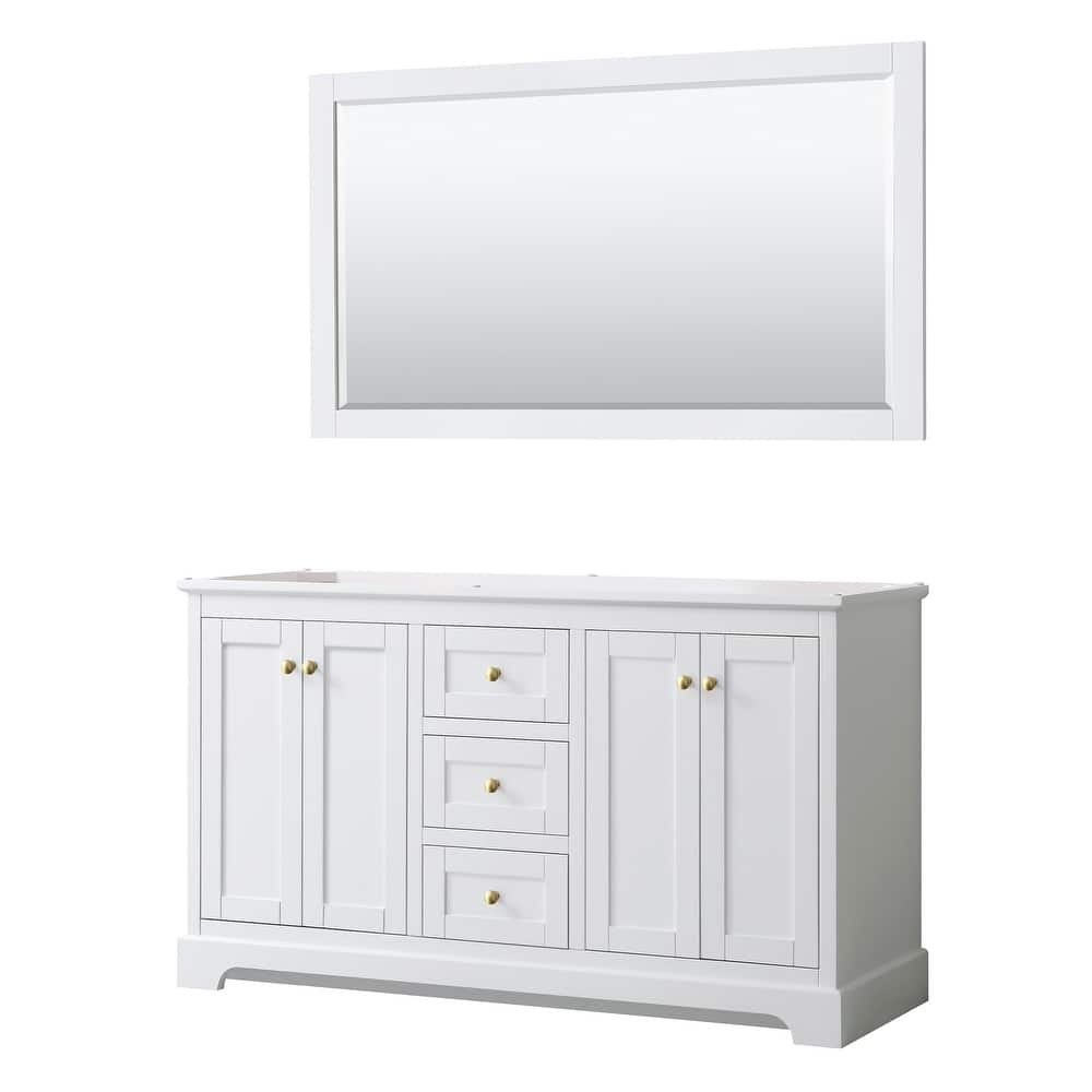 Wyndham Collection Avery 60" Double Free Standing Vanity Cabinet -