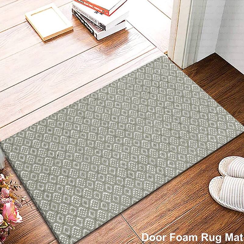 Cotton Kitchen Mat Cushioned Anti-Fatigue Rug, Non-Slip Mats Comfort Foam Rug for Kitchen, Office, Sink, Laundry - 18''x30''