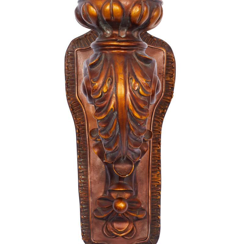 Polystone Single Candle Wall Sconce - Bronze - Roche River Decor - 7"W x 5"L x 13"H