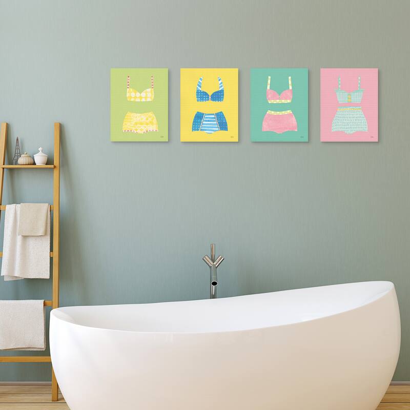 Bathing Beauties I - IV Pastel by Melissa Averinos Canvas Art Prints