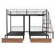 preview thumbnail 8 of 7, Full over Twin-Twin Triple Bunk Bed with Drawers and Staircase