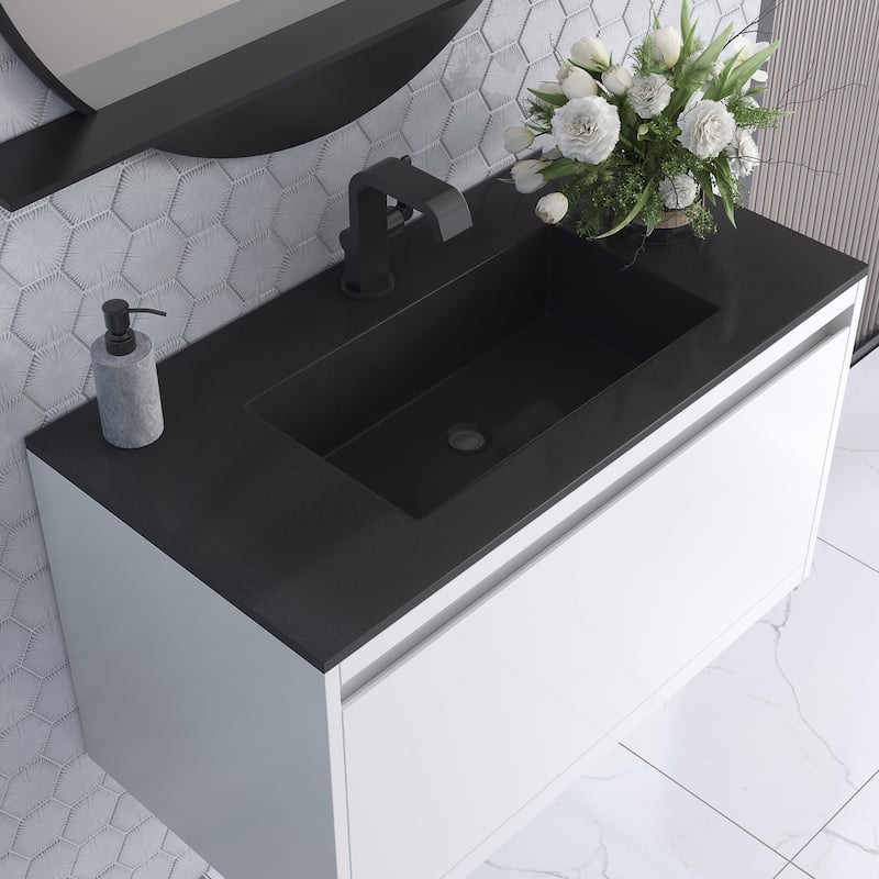 James Martin Vanities Mantova 35.4" Single Vanity Cabinet, Glossy White