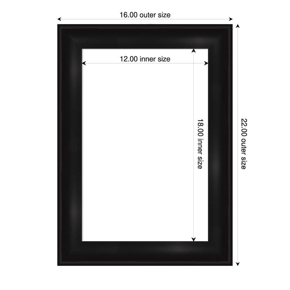 Amanti Art Grand Black Narrow Framed Dry Erase Magnetic Board