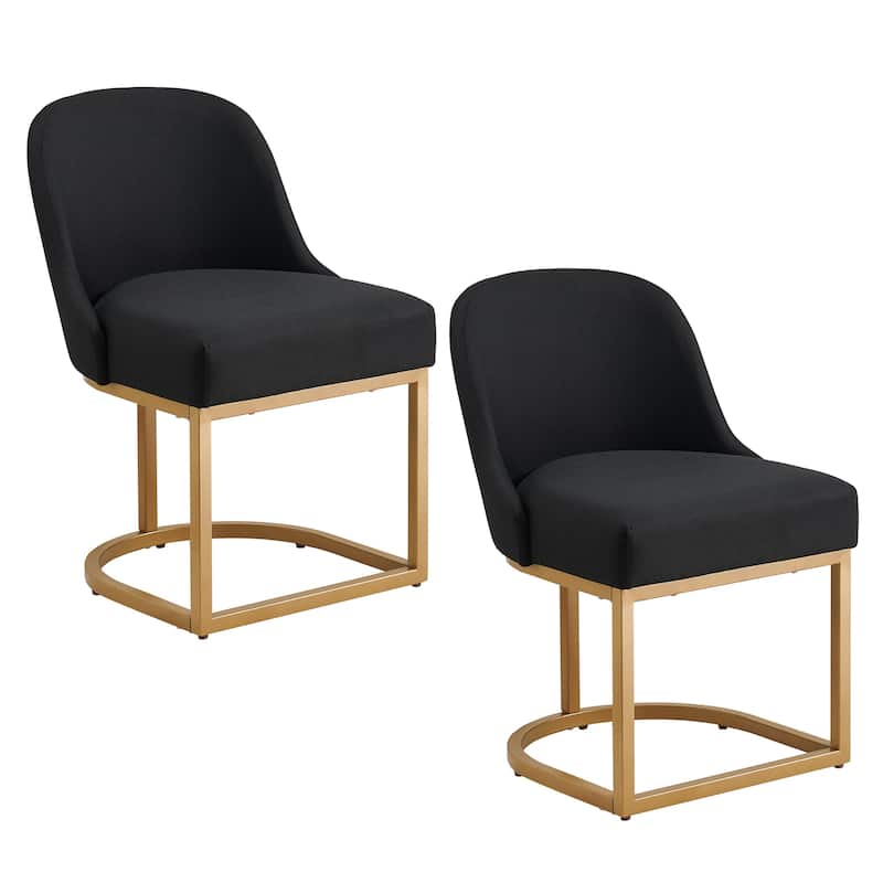 Leick Home Barrelback Dining Chair with Metal Base Set of 2